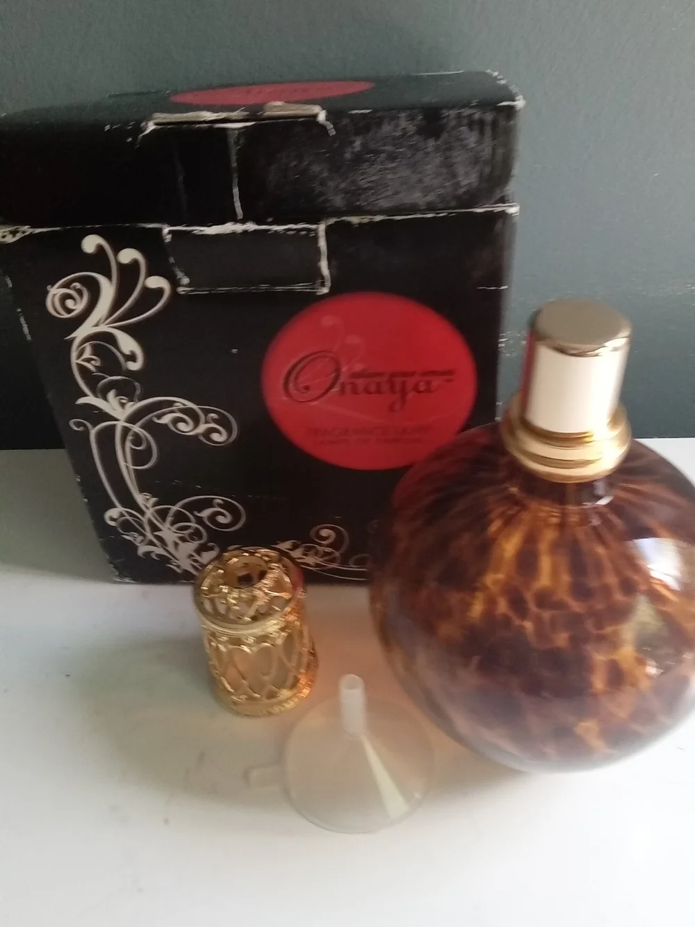 Onaya Fragrance Lamp Tortoise Shell Amber Glass Catalytic Diffuser with Box